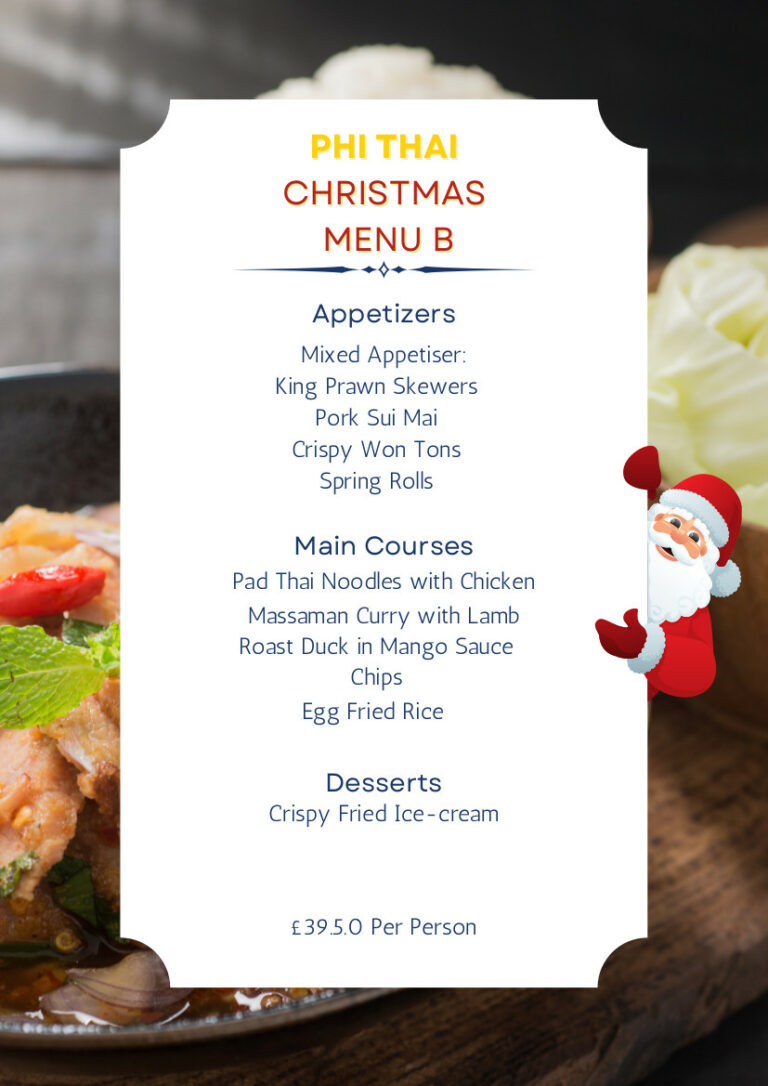 thai restaurant liverpool christmas menu B